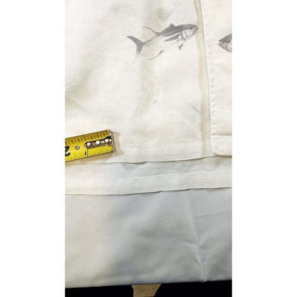Nautica Voyage Shirt xxl mens Short Sleeve Fish pattern white button collared - Picture 7 of 8